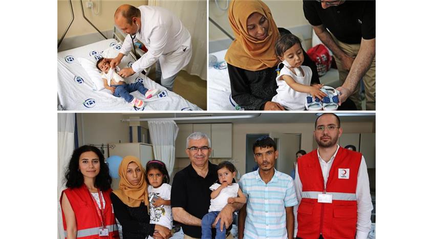 الطفل الرضيعة آية تتتحسن حالتها الصحية وتتعافى بفضل مساعدة الهلال الأحمر التركي